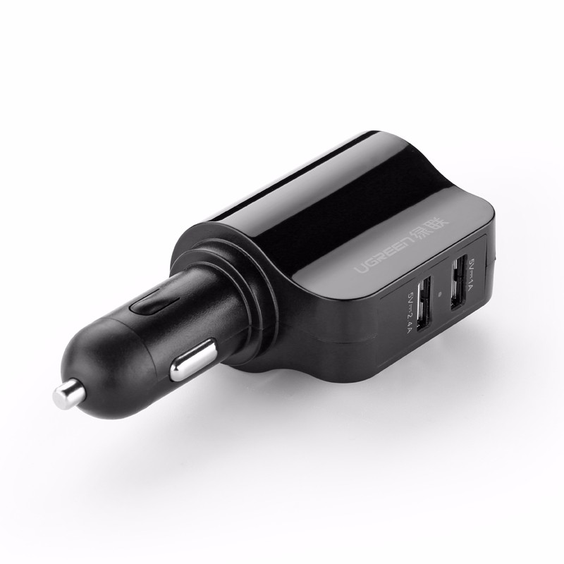 恒行6双USB车载充电器一拖二带点烟器扩展头