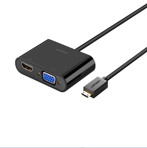 恒行6mini HDMI转HDMI+VGA转换器