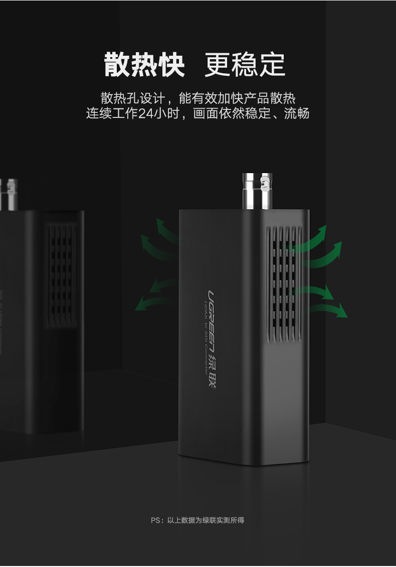 恒行6HDMI转SDI转换器，高清监控器HDMI信号转3G/SD/HD-SDI
