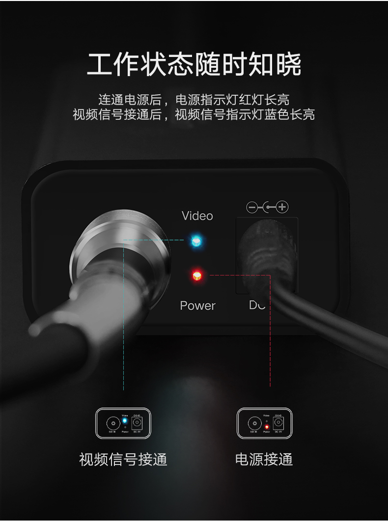 恒行6HDMI转SDI转换器，高清监控器HDMI信号转3G/SD/HD-SDI
