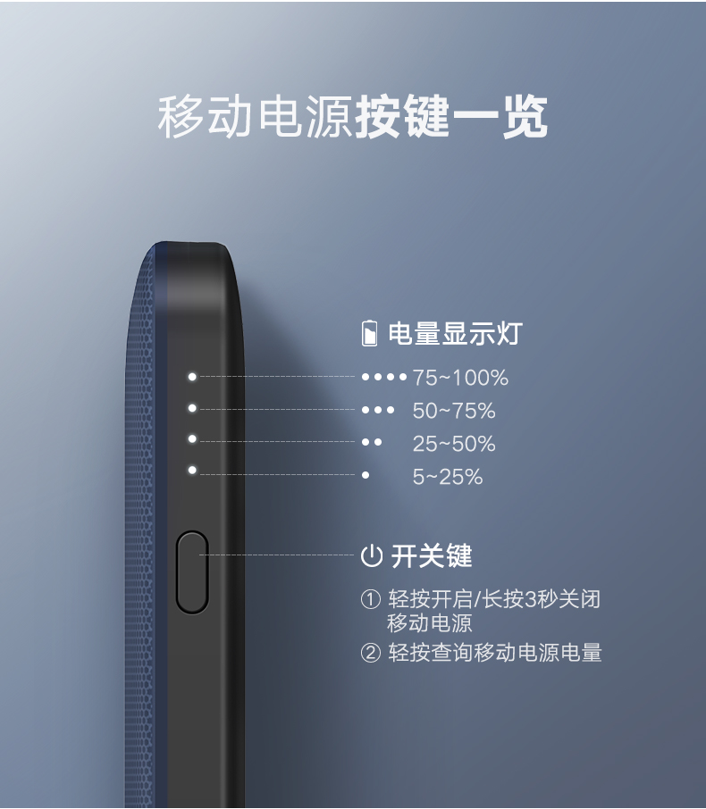 恒行6苹果移动电源，10000毫安带USB线和苹果数据线