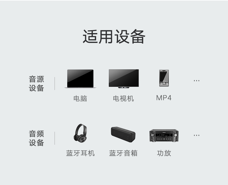 恒行6蓝牙发射器，3.5mm音频口连接音响电视蓝牙4.2