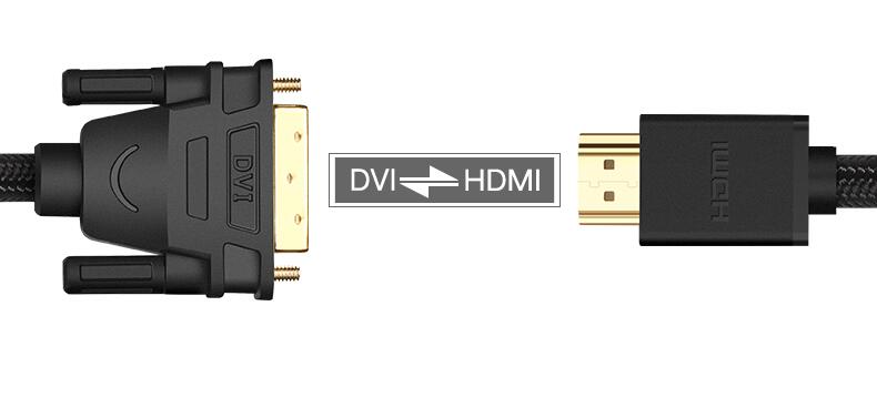 恒行6hdmi转dvi线，电脑电视1080P双向互转高清线