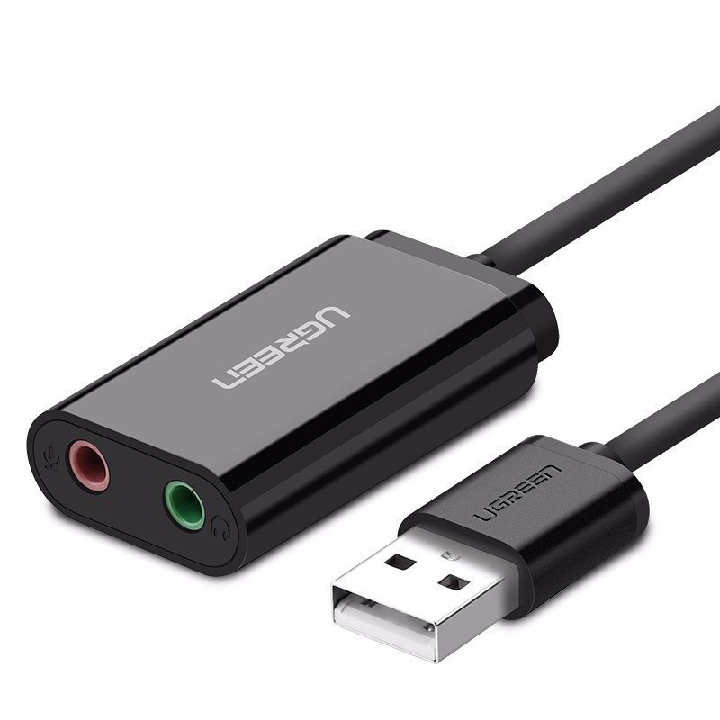恒行6USB外置声卡，USB转耳机麦克风音响3.5mm音频线