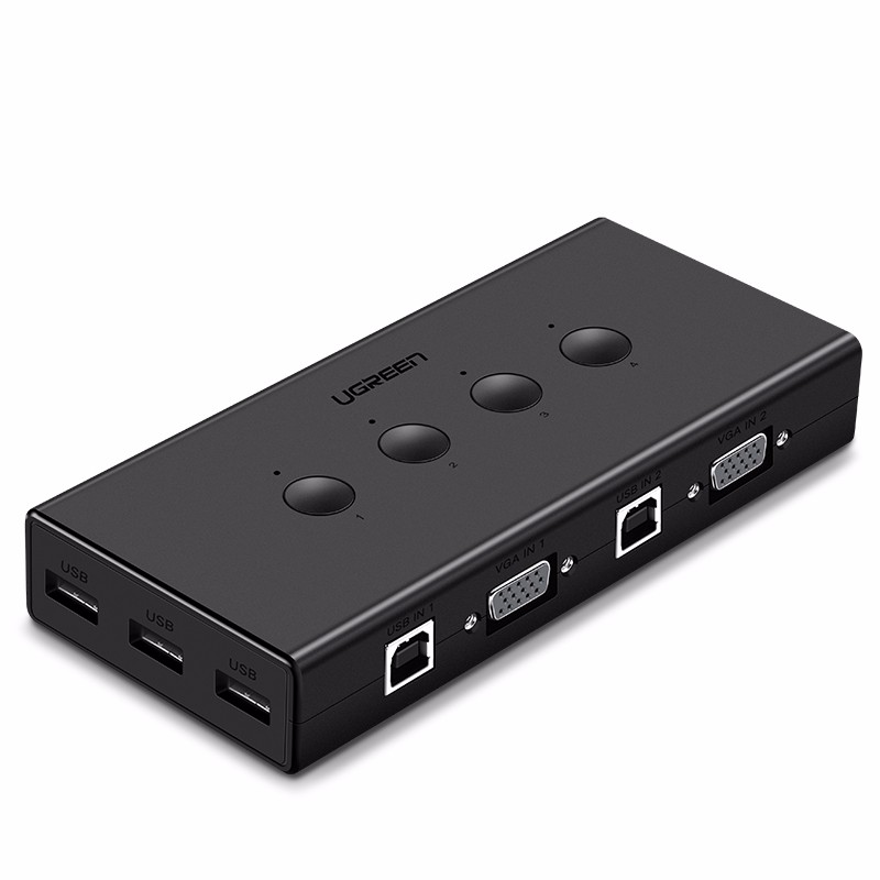 恒行6VGA切换器，VGA KVM分配四进一出显示屏键鼠共享器