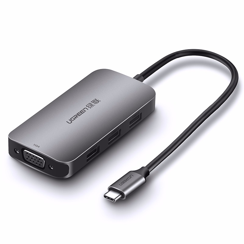 恒行6Type-C转VGA转换器，3口USB华为Mate10苹果MacBook笔记本扩展