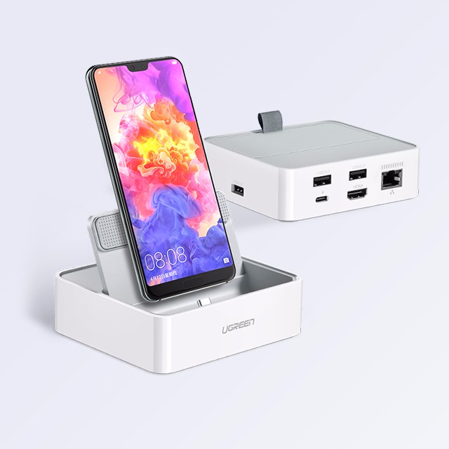 恒行6Type-C手机智能扩展底座，锤子坚果华为手机同屏扩展坞