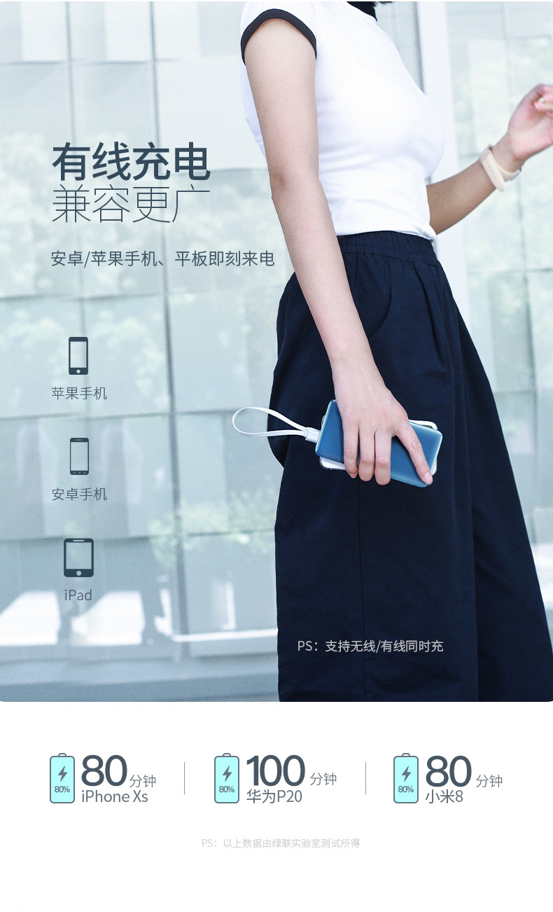 恒行6新款10000mAh无线充电宝