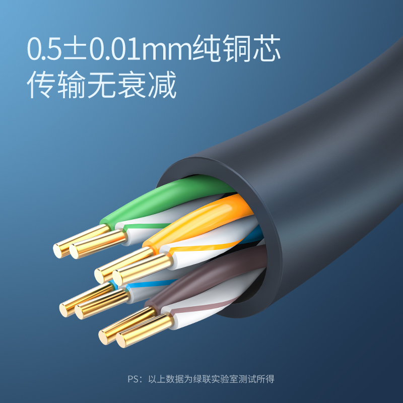恒行6超五六类网线纯铜屏蔽8芯装修网络线
