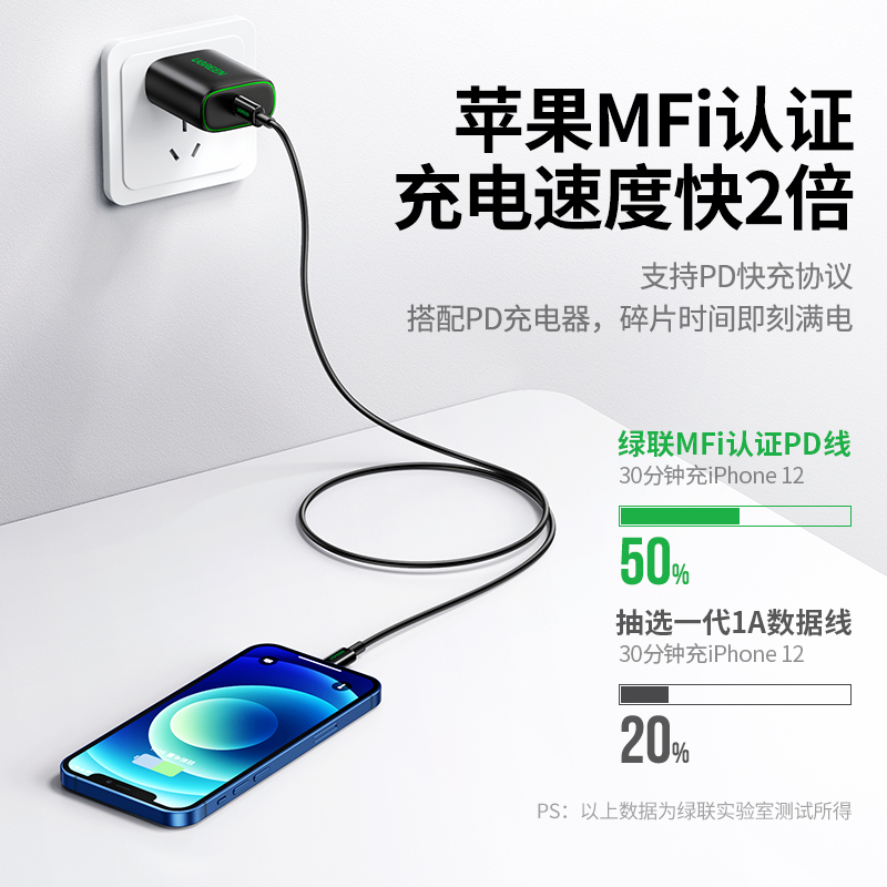 恒行6PD快充线适用于iPhone12充电
