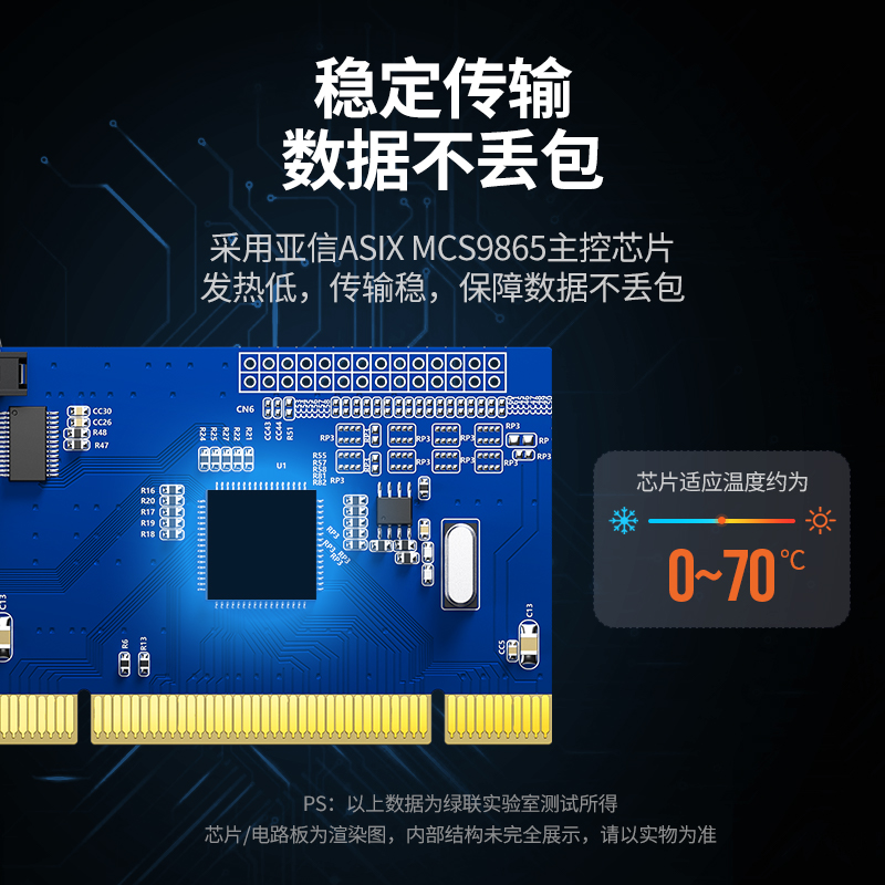 恒行6pci转rs232双db9串口转接卡