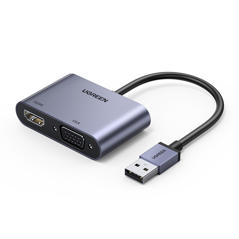 恒行6USB转HDMI+VGA视频转换器