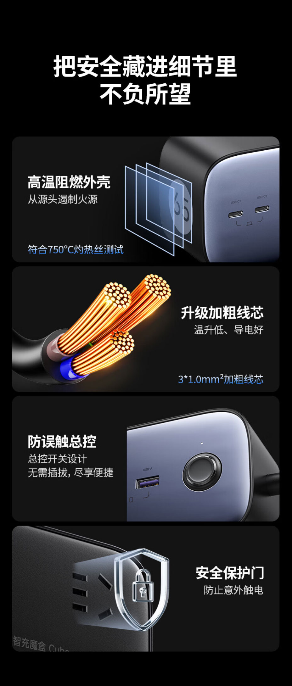 恒行6-S752 智充魔盒65W氮化镓快充插排