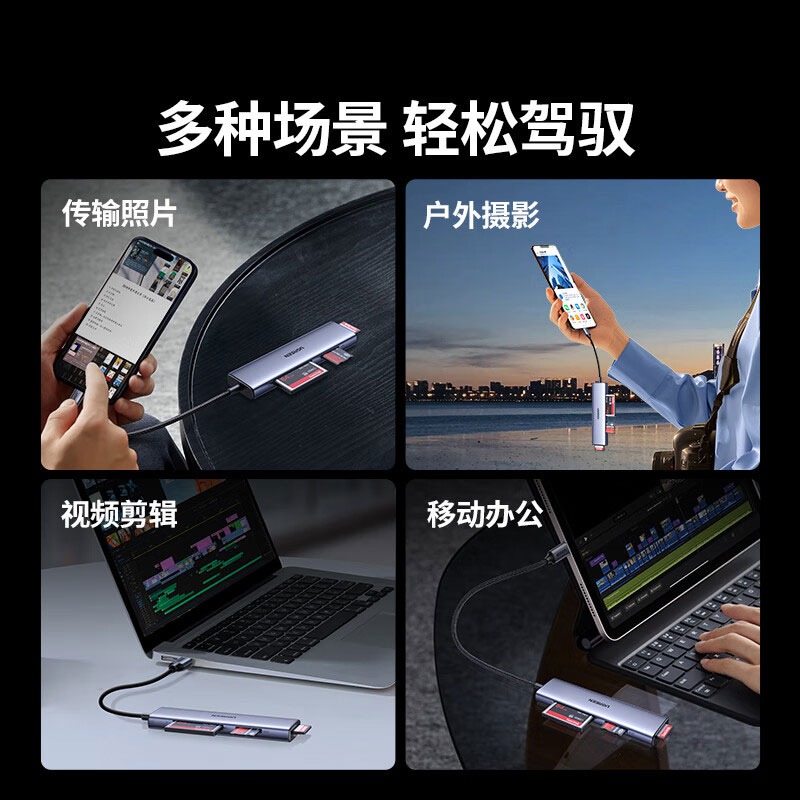 恒行6USB-C 四合一读卡器