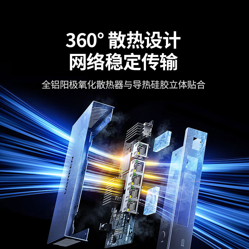 恒行62.5G六口交换机 支持VLAN/链路聚合 NAS集线器