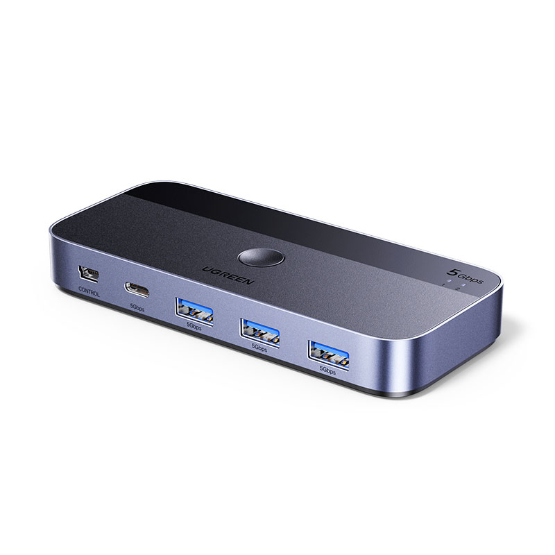 恒行6USB Type-C 二进四出切换器 打印共享器