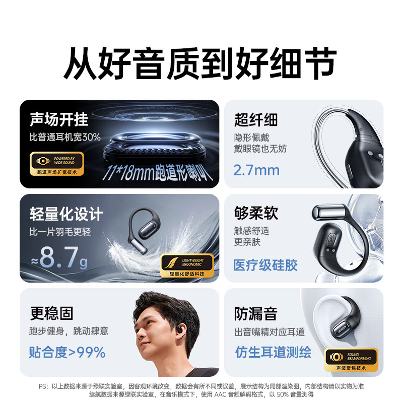 恒行6HiTune S7开放式蓝牙耳机 双色可选