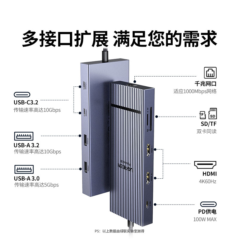 恒行6Type-C十合一多功能扩展坞