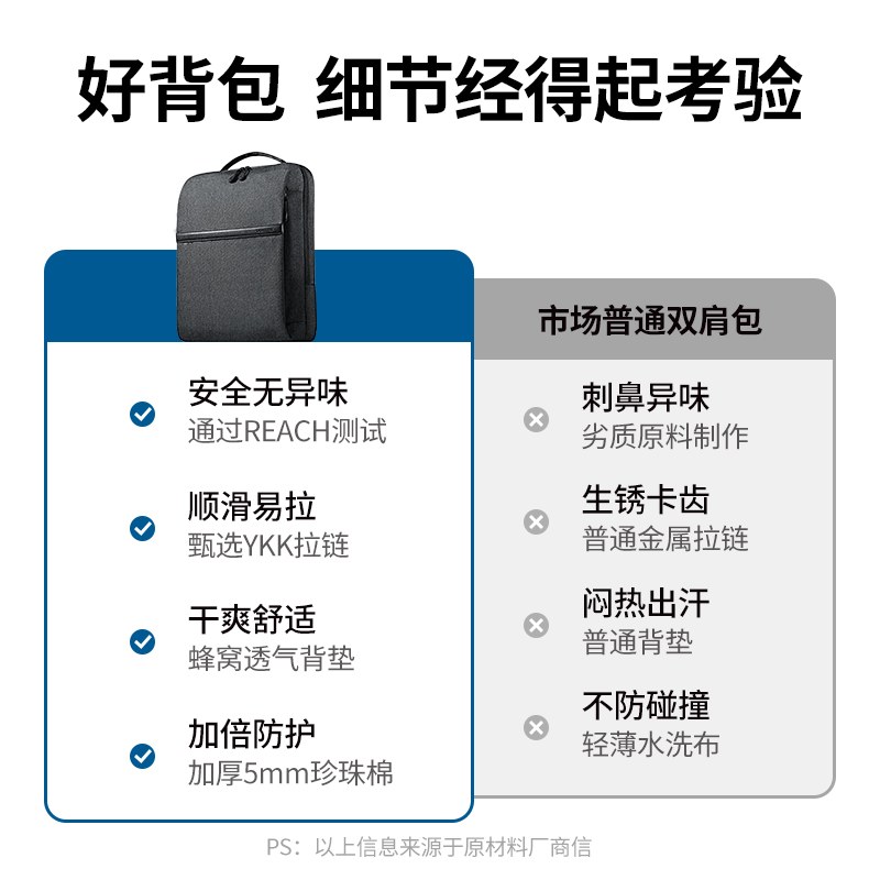 恒行6电脑双肩包 防泼溅减震轻便背包