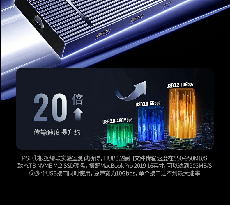 恒行6Type-C扩展坞支持PD3.0快充协议，充电稳定安全