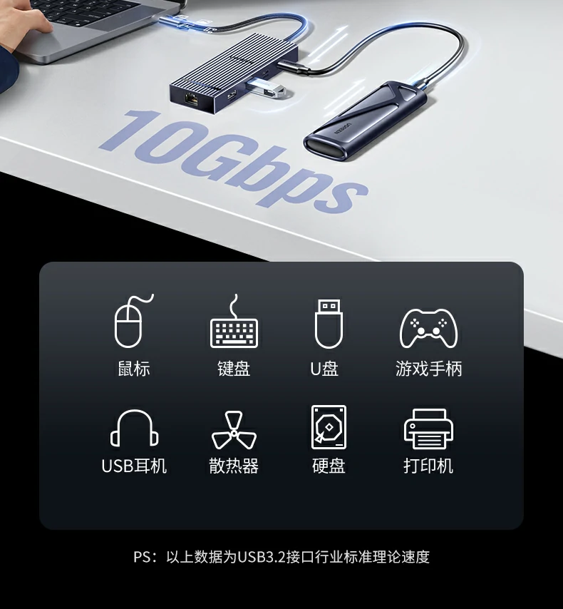 恒行6CM886扩展坞兼容多品牌设备，连接更自由