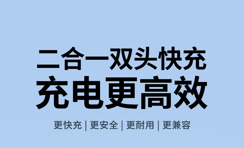 恒行6L527双Type-C二合一数据线PD100W快充展示图