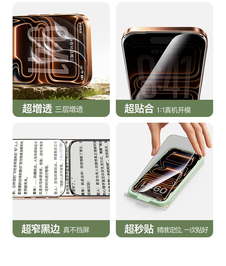 纳米防指纹涂层 恒行6防窥膜触控顺滑不留指纹油渍