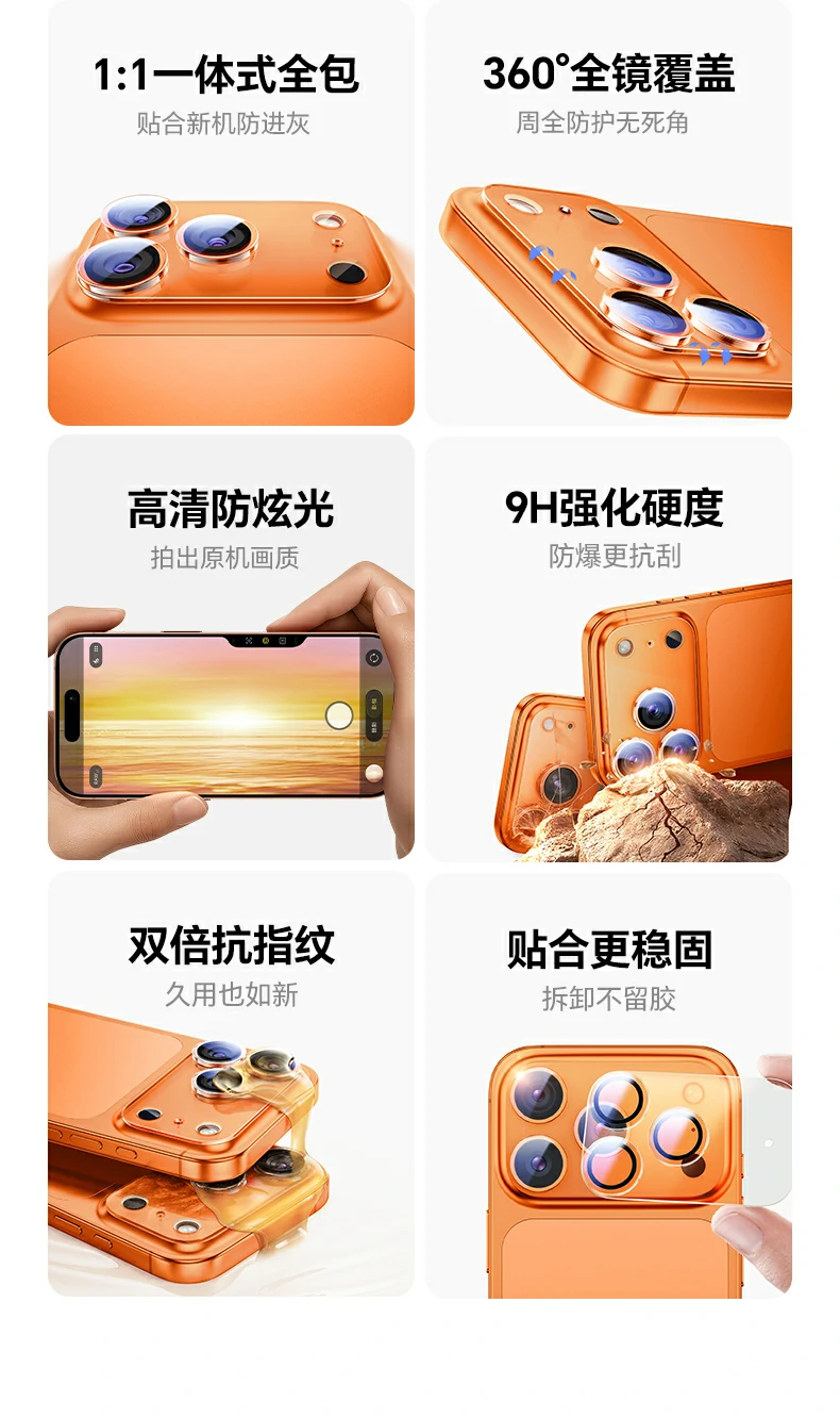 恒行6SP1207镜头膜一体式全覆盖设计，360°无死角保护iPhone17镜头