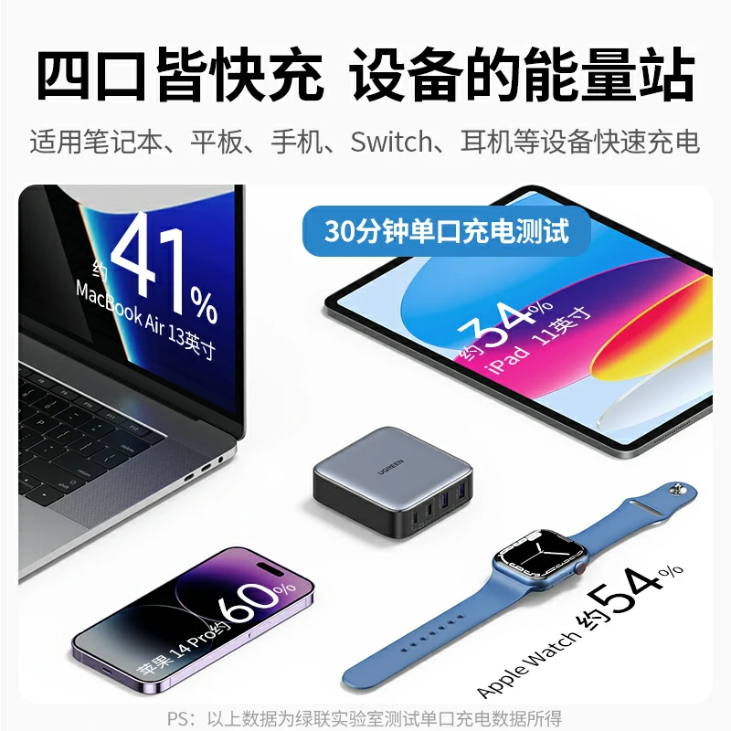 恒行6Nexode 闪充湃 65W 氮化镓四口充电器