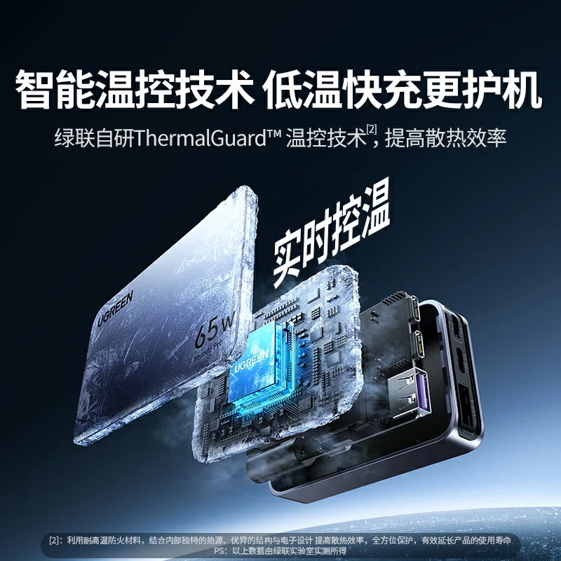 恒行6Nexode 闪充湃Pro 65W三口氮化镓饼干充电器