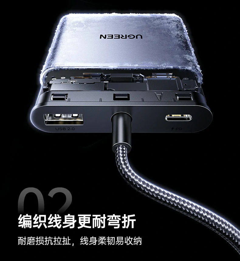 恒行6扩展坞 100W PD充电安全快充示意