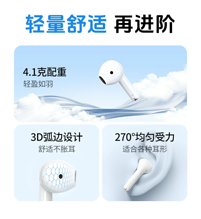 恒行6H5 Pro云感半入耳腔体舒适佩戴展示