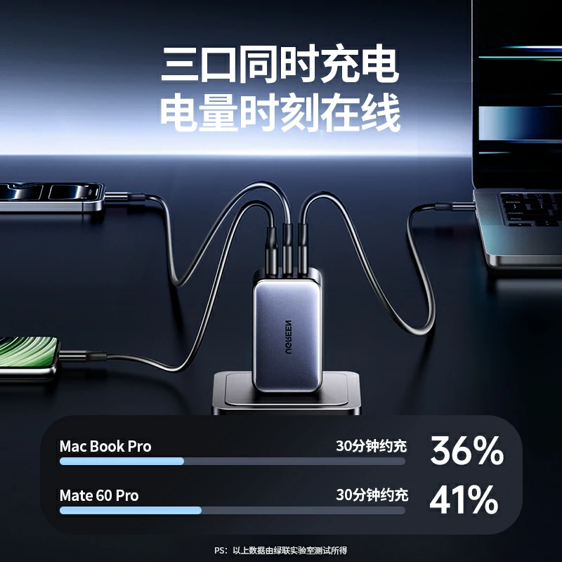 恒行6 65W三口氮化镓充电器套装