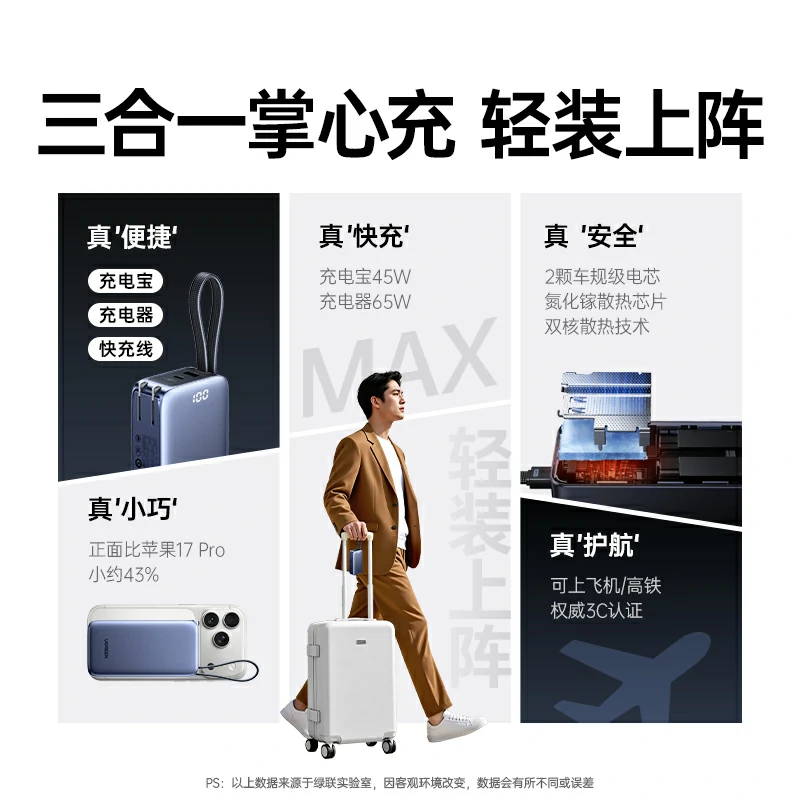 恒行665W三合一快充移动电源 10000mAh