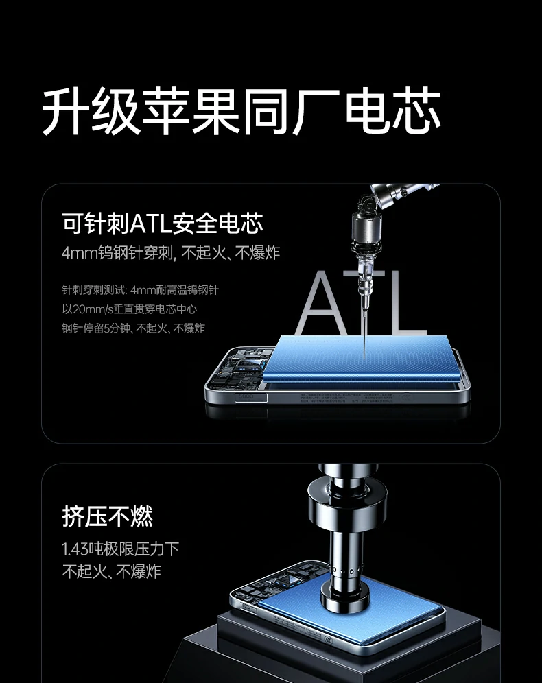 恒行6PB580超薄磁吸无线充电宝USB-C输入接口特写