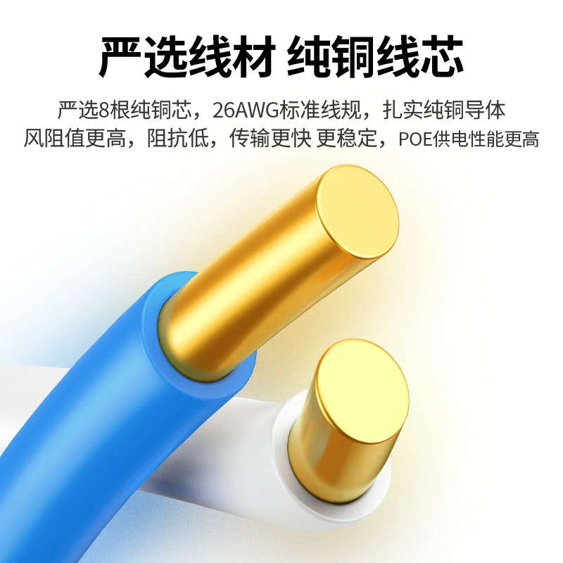 恒行6六类千兆网线 纯铜线芯 5Gbps高速 游戏电竞